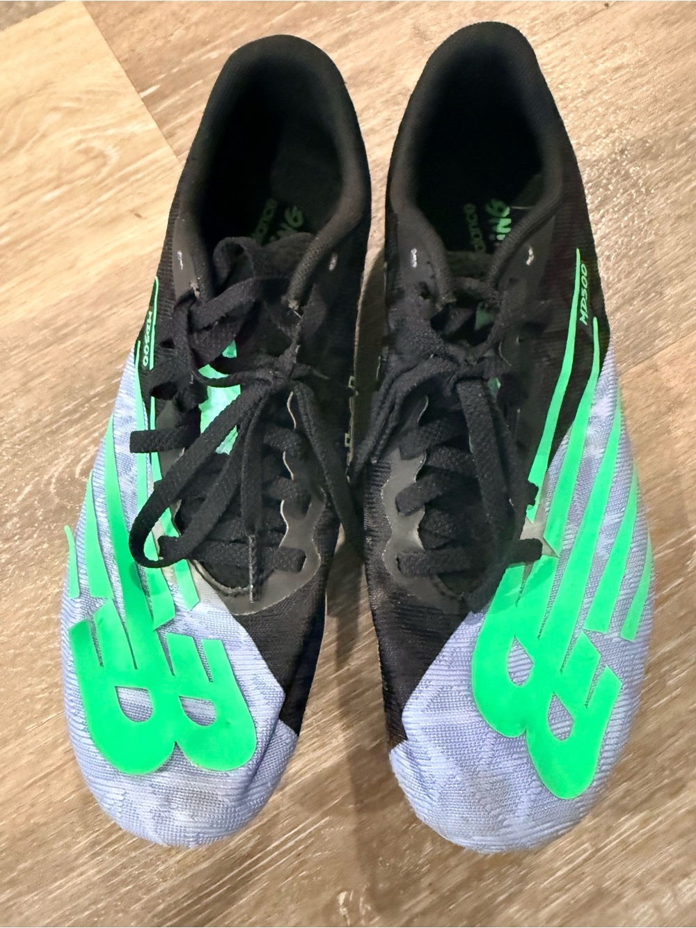 New Balance Black & Neon Green Soccer Shoes